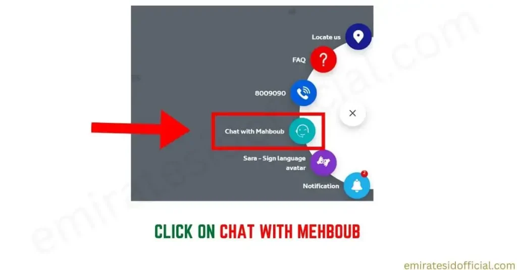 Click on Chat with Mehboub