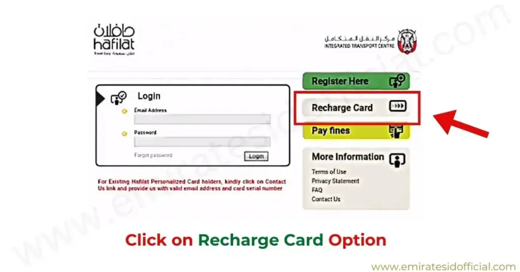 Click on Recharge Card Option