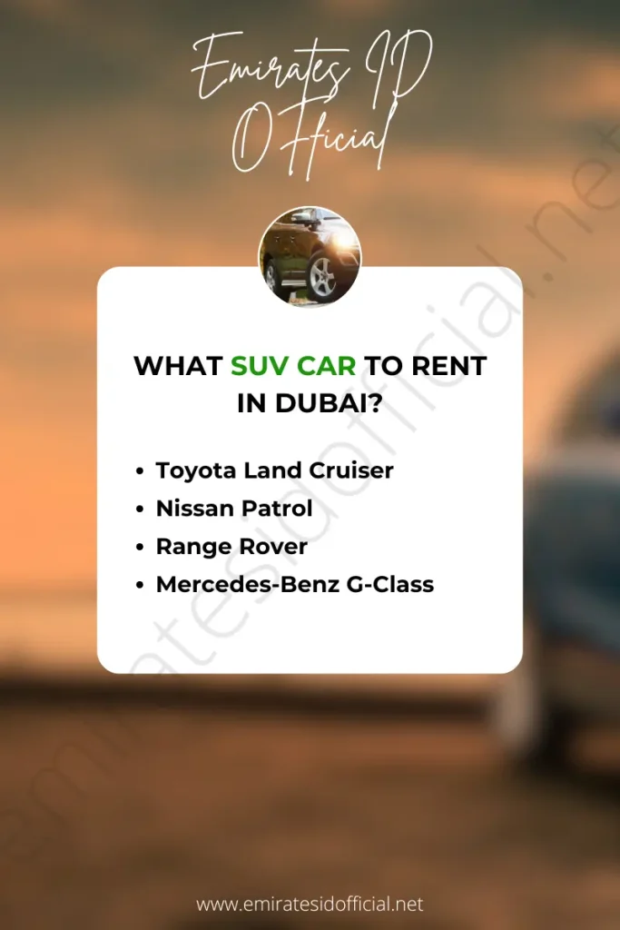 What SUV Car to Rent in Dubai