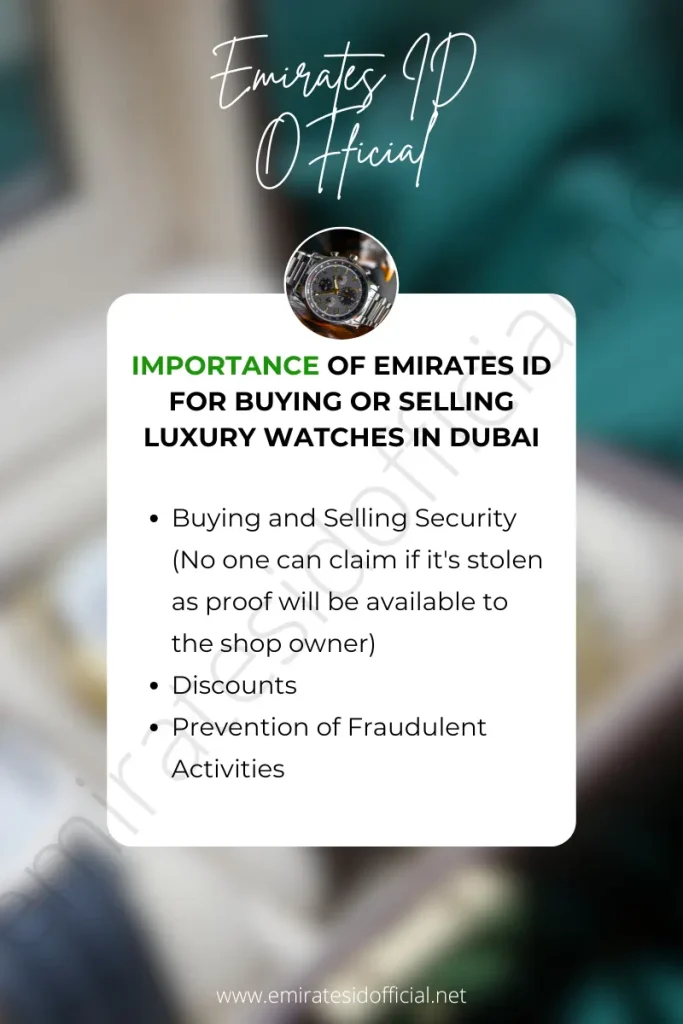 Importance of Emirates ID for Buying or Selling Luxury Watches in Dubai, UAE